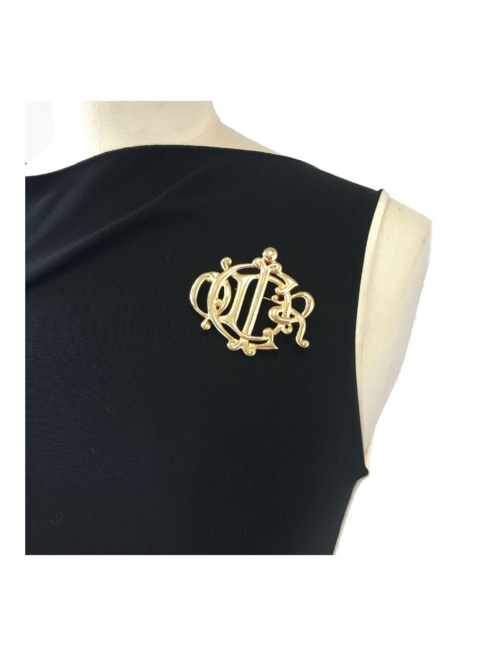 ES Broche DIOR Vintage en métal doré