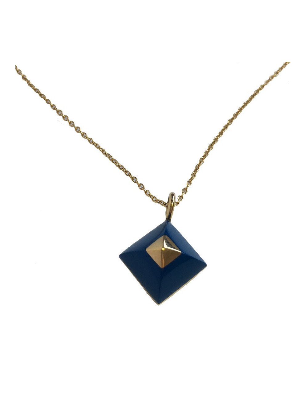 HERMES chain necklace in gold and pendant in lapis lazuli