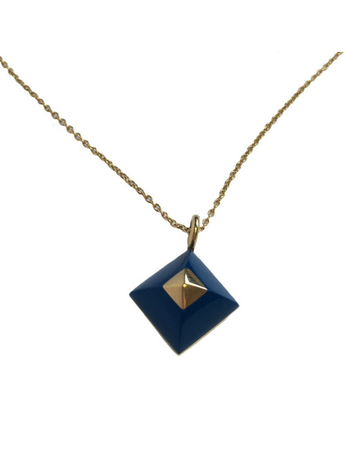 HERMES chain necklace in gold and pendant in lapis lazuli