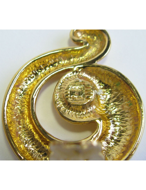 YSL YVES SAINT LAURENT vintage clip-on earrings in gilded metal