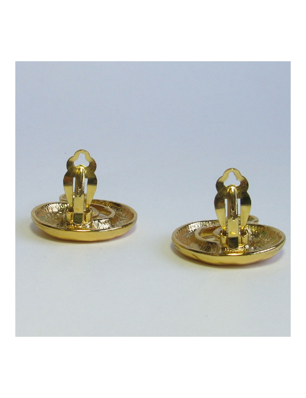 YSL YVES SAINT LAURENT vintage clip-on earrings in gilded metal