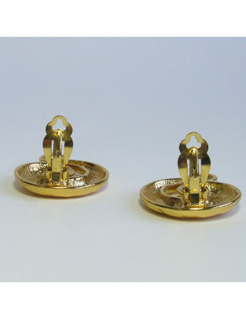 YSL YVES SAINT LAURENT vintage clip-on earrings in gilded metal