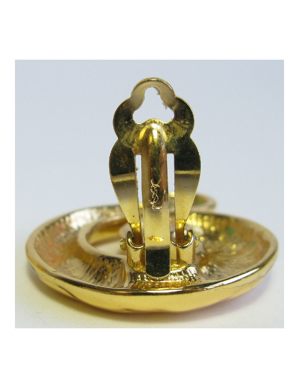 YSL YVES SAINT LAURENT vintage clip-on earrings in gilded metal
