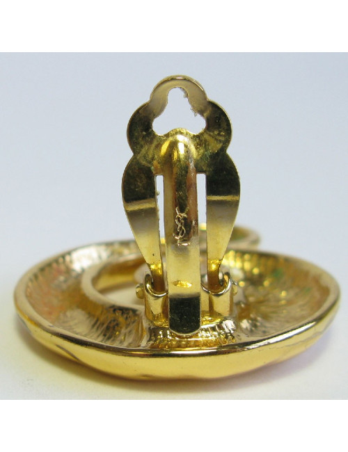 YSL YVES SAINT LAURENT vintage clip-on earrings in gilded metal