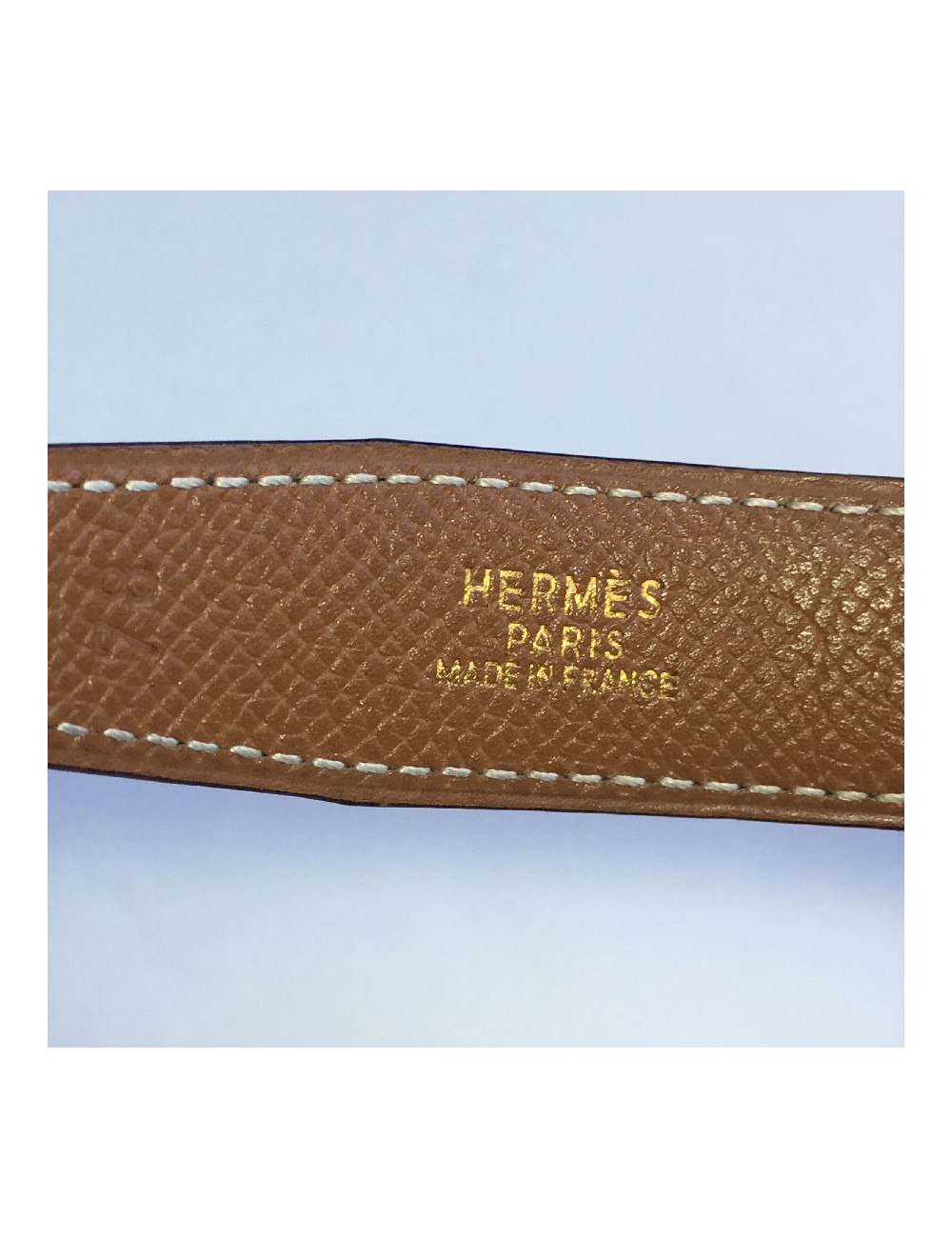 Ceinture HERMES T78 réversible cuir box noir et cuir epsom gold