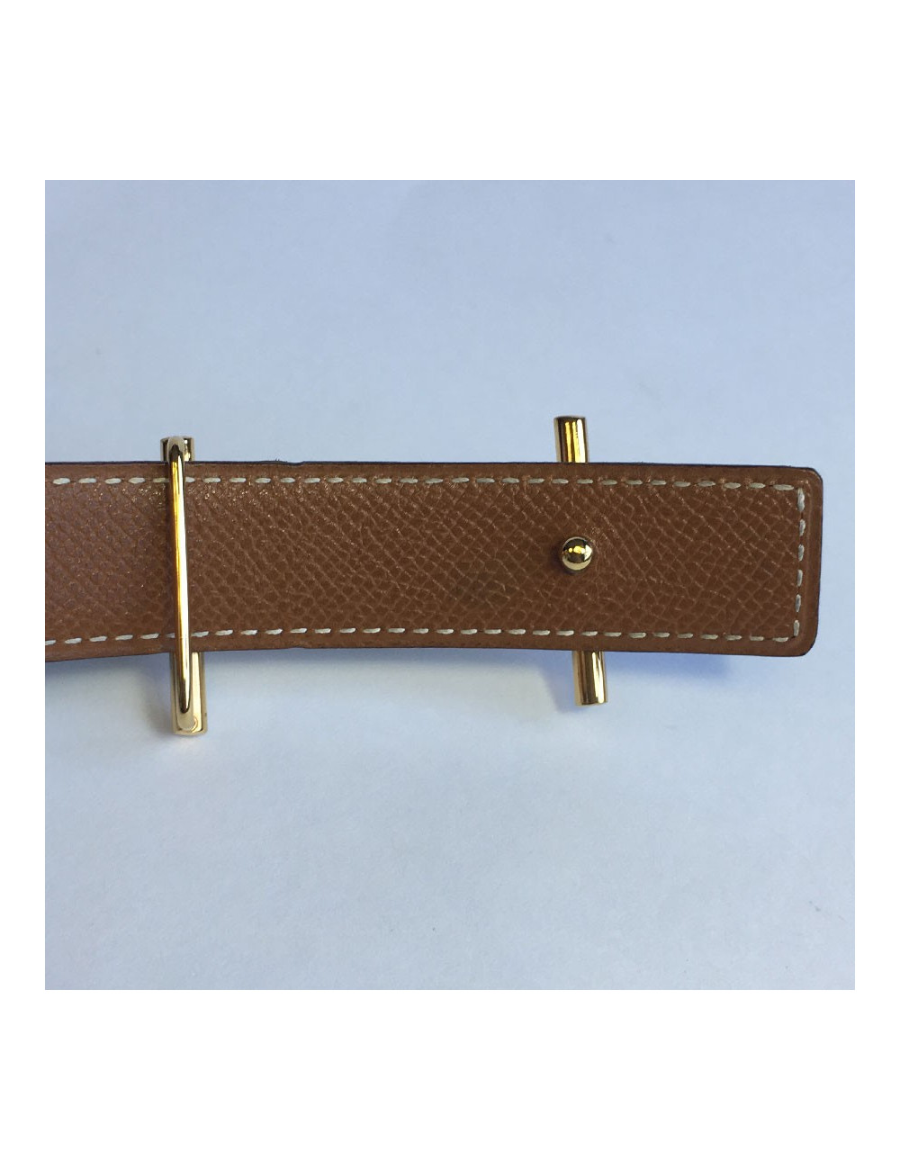 Ceinture HERMES T78 réversible cuir box noir et cuir epsom gold