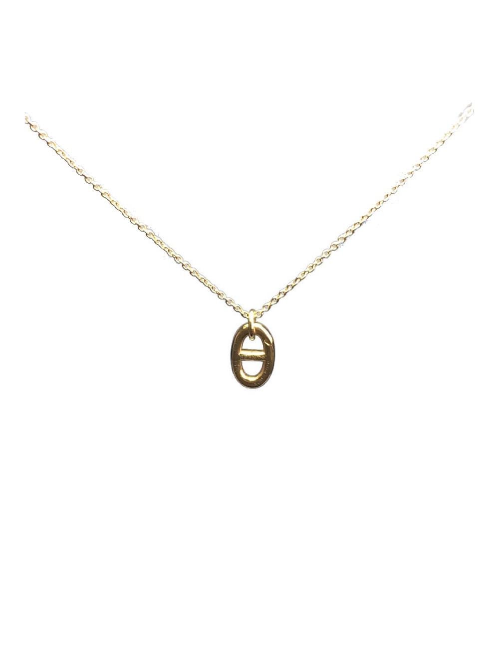 Collier HERMES 'Farandole' pendentif chaîne d'ancre en or jaune