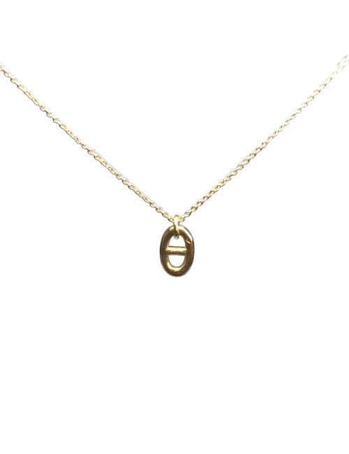 Collier HERMES 'Farandole' pendentif chaîne d'ancre en or jaune