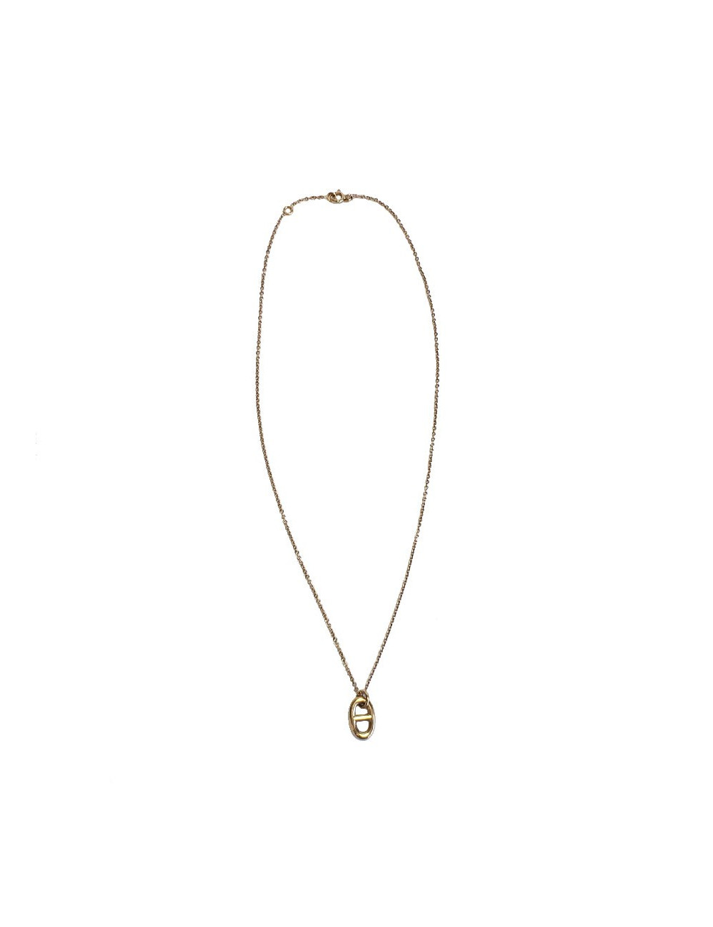 Collier HERMES 'Farandole' pendentif chaîne d'ancre en or jaune