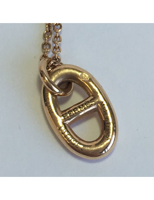 Collier HERMES 'Farandole' pendentif chaîne d'ancre en or jaune