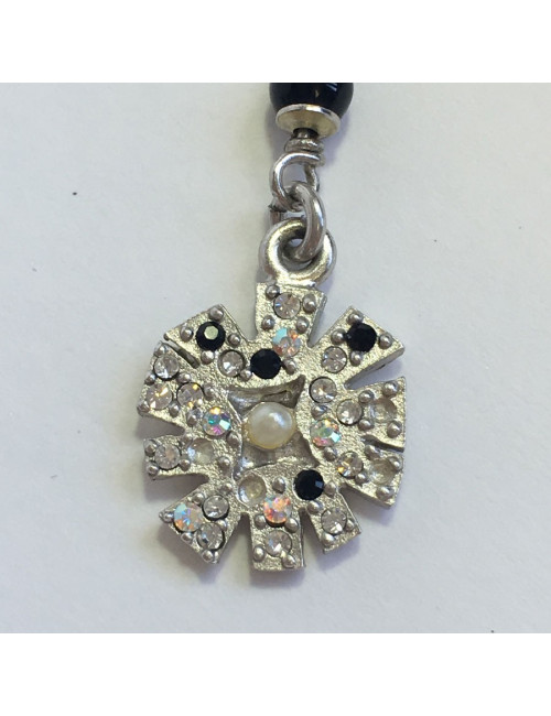 Boucles d'oreille clous CHANEL pendantes en métal argenté