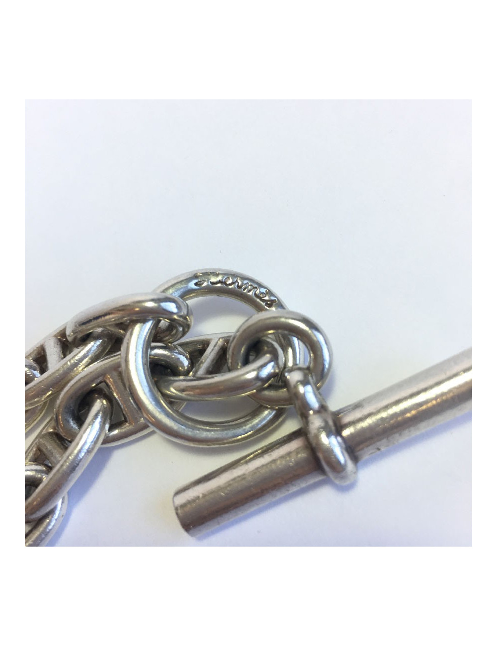 Bracelet chaîne d'ancre HERMES en argent 
