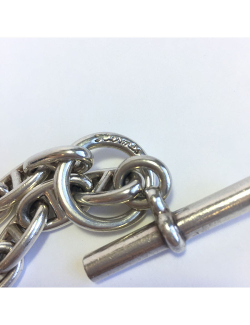 Bracelet chaîne d'ancre HERMES en argent 