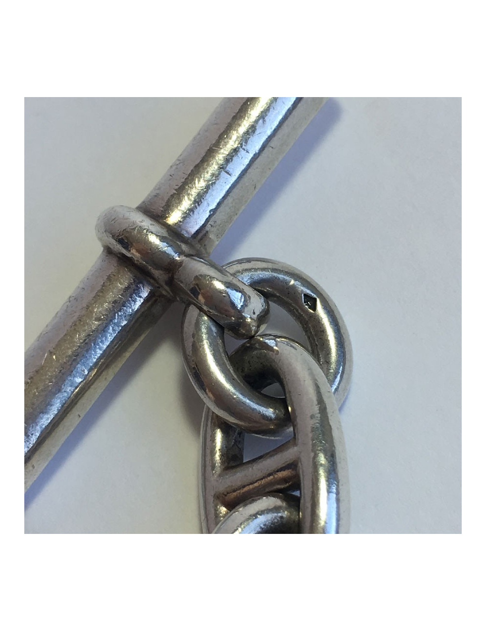 Bracelet chaîne d'ancre HERMES en argent 