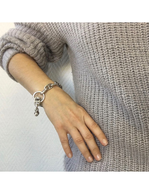 Bracelet chaîne d'ancre HERMES en argent 