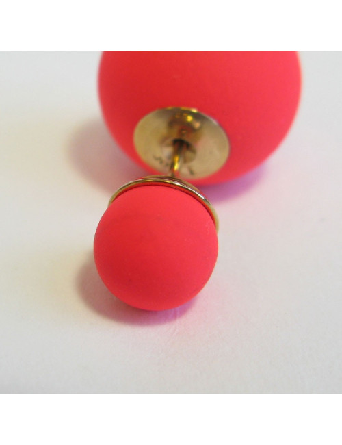 Boucle d'oreille "Tribales"DIOR en gomme rose fluo