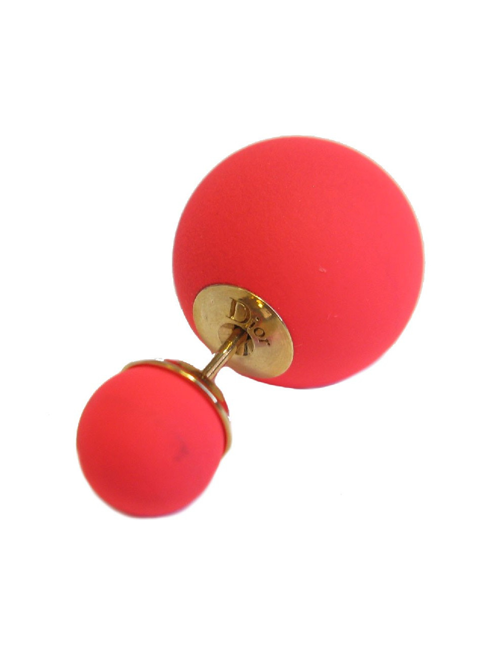 Boucle d'oreille "Tribales"DIOR en gomme rose fluo