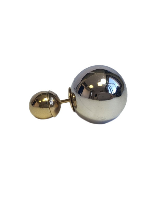 Boucle d'oreille clou " Tribales" DIOR argentée et dorée