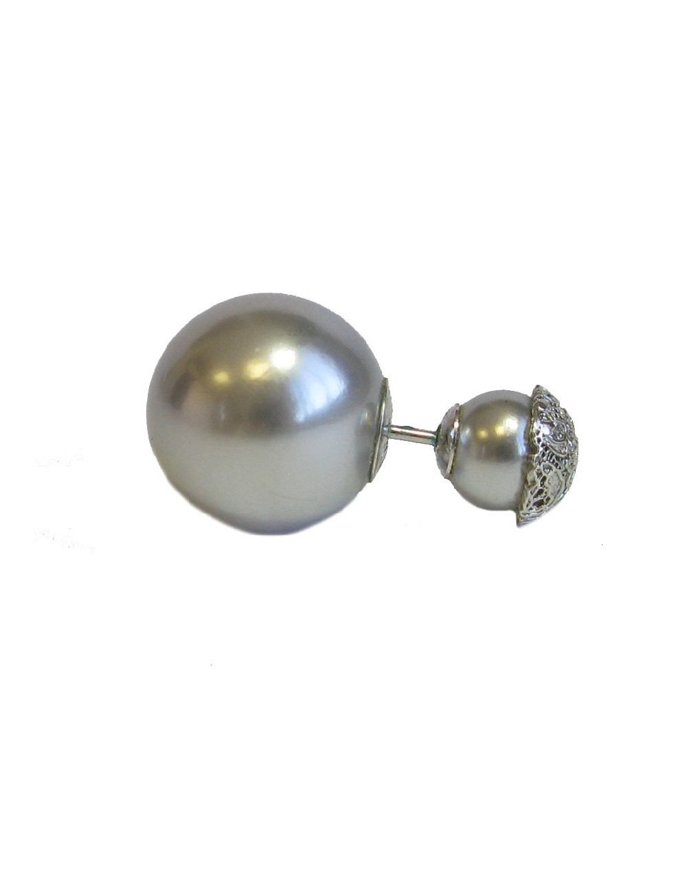 Boucle d'oreille clou "Tribales" DIOR argenté mat