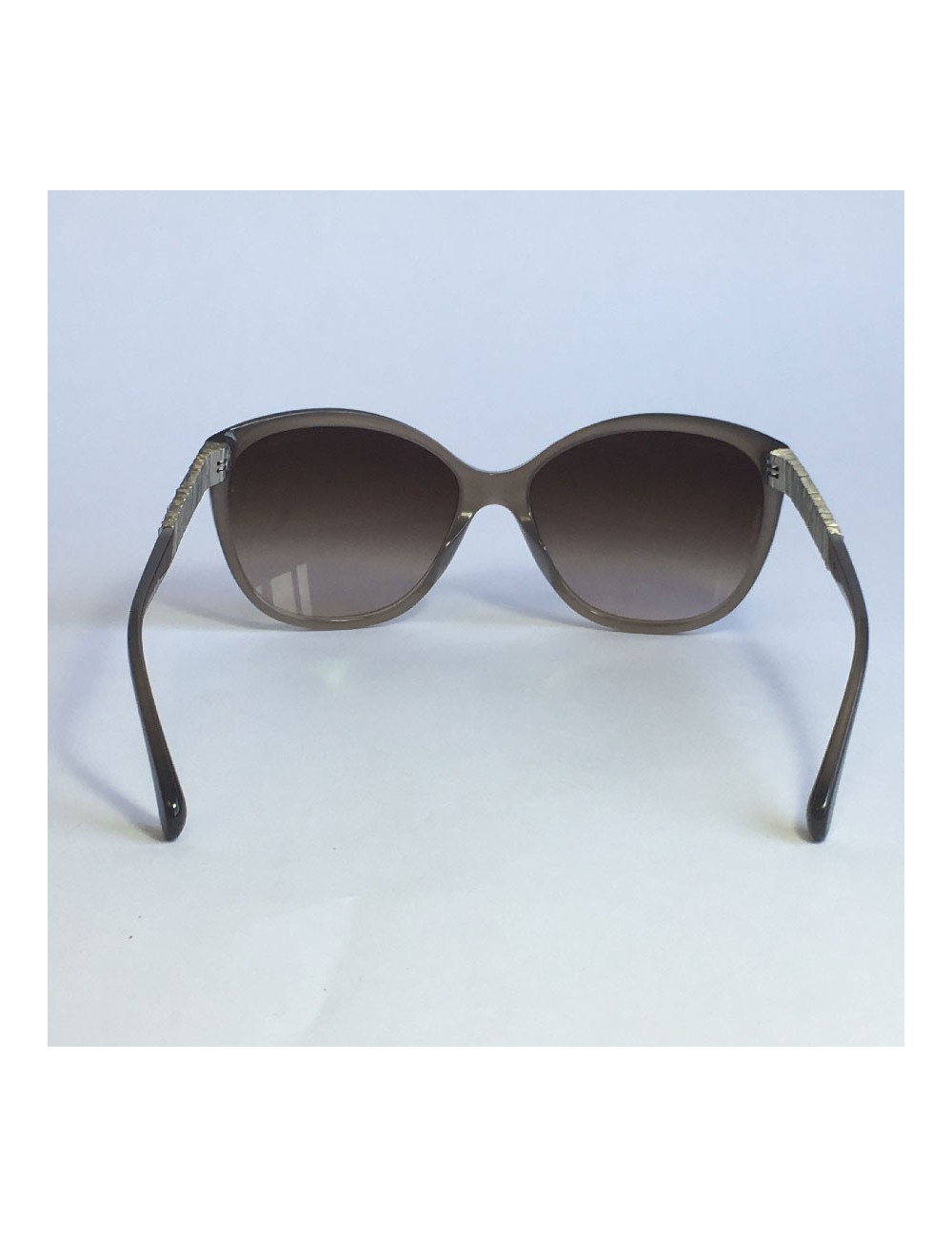Lunettes de soleil CHANEL en plastique beige avec brillants sur les branches
