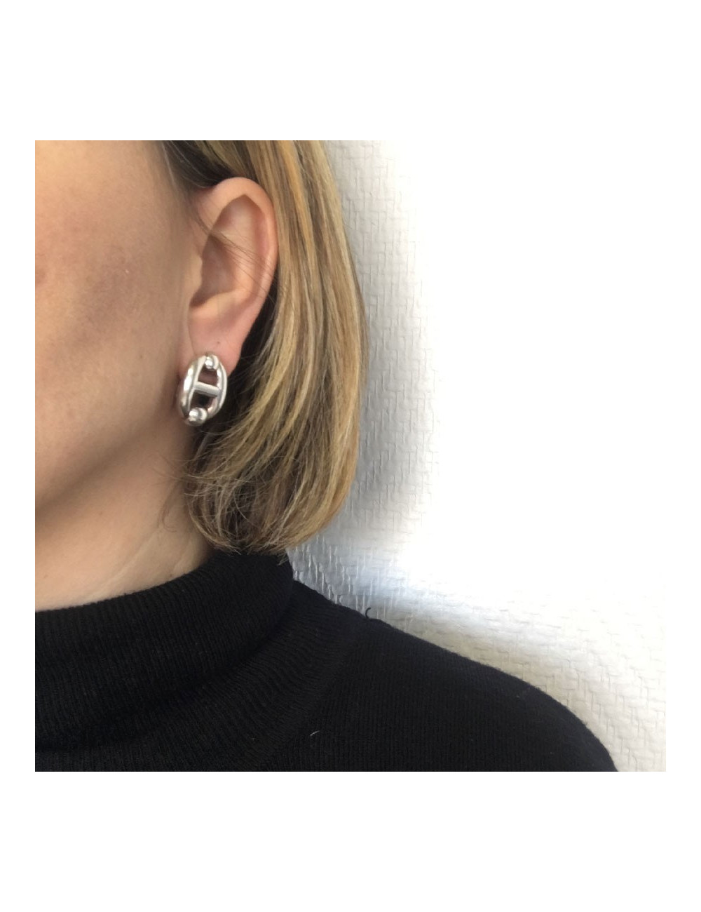 Boucles d'oreille clips HERMES en argent 925