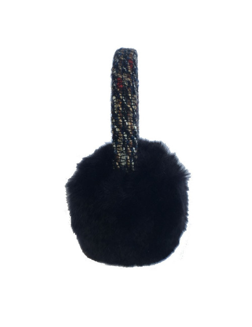 Cache oreilles CHANEL en tweed multicolore et fourrure Orylag