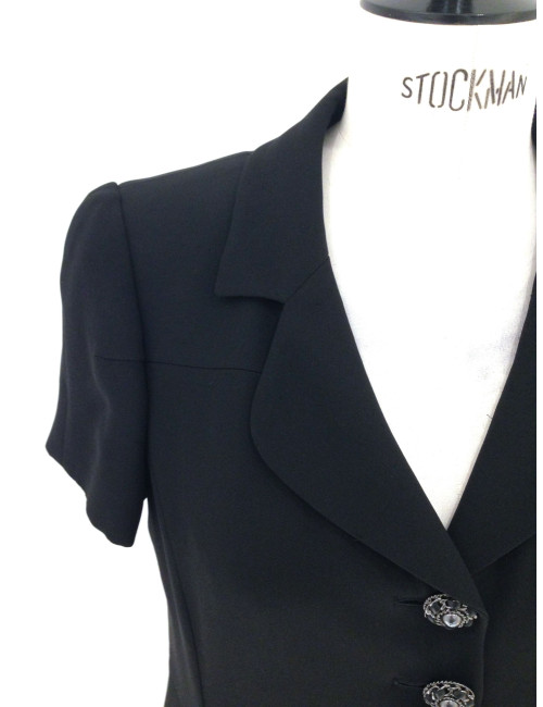 CHANEL Paris Versailles Coat dress in black silk size 42FR