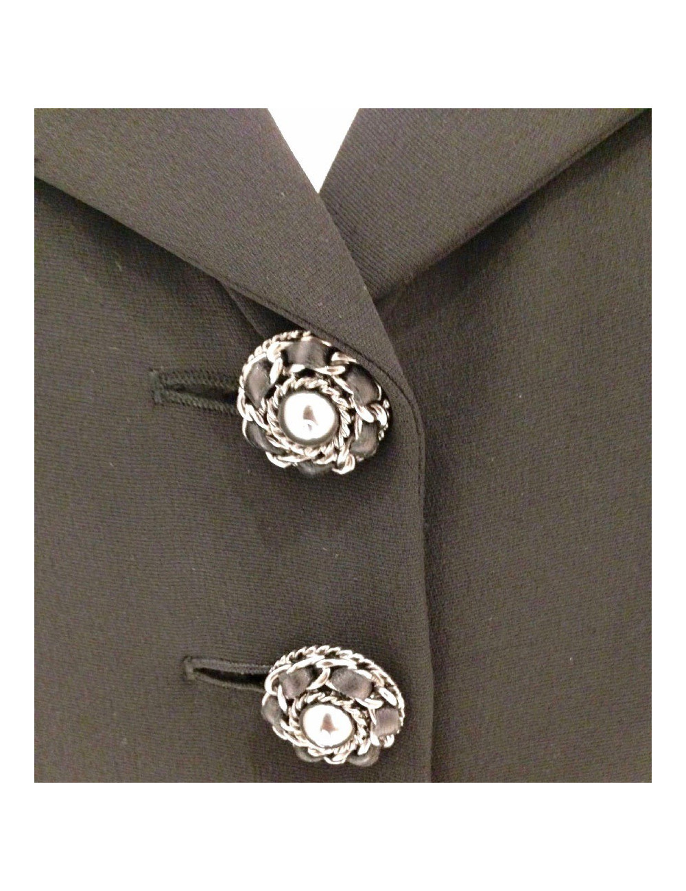 Robe manteau T 42 CHANEL en soie noire