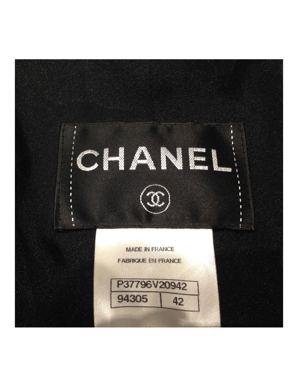 CHANEL Paris Versailles Coat dress in black silk size 42FR
