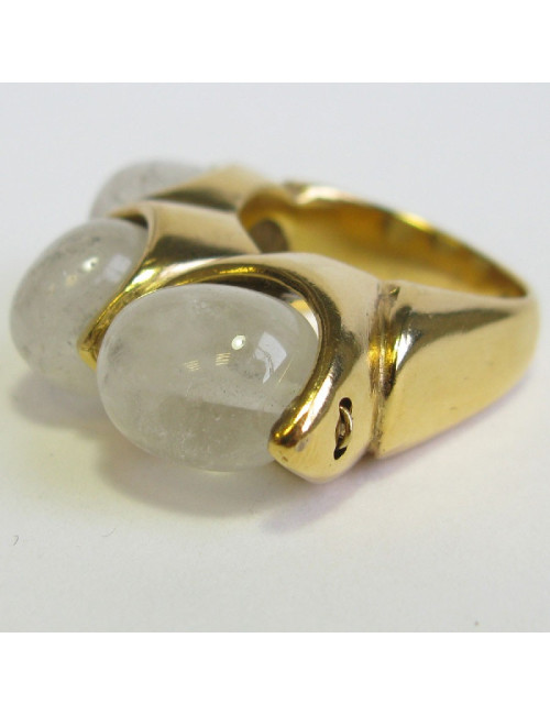 Bague T 56 GOOSSENS sertie de cristal de roche