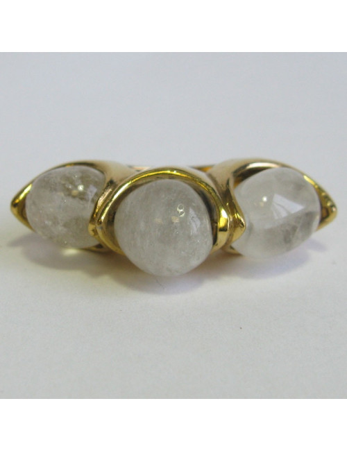 Bague T 56 GOOSSENS sertie de cristal de roche