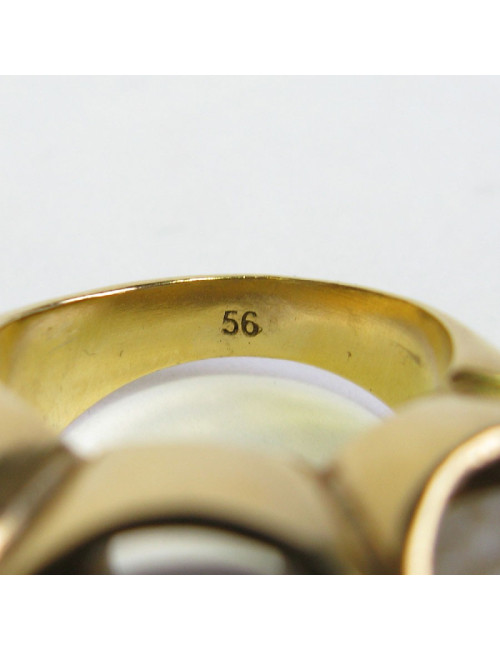 GOOSSENS ring size 56 in gilded metal set with rock crystals