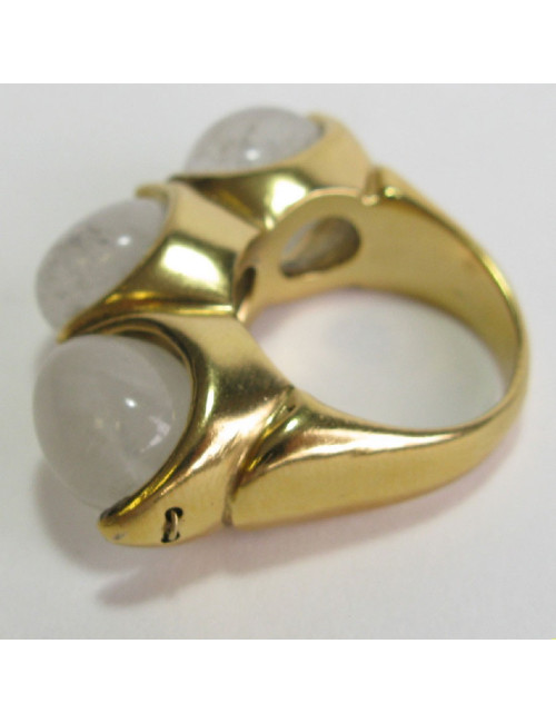 GOOSSENS ring size 56 in gilded metal set with rock crystals