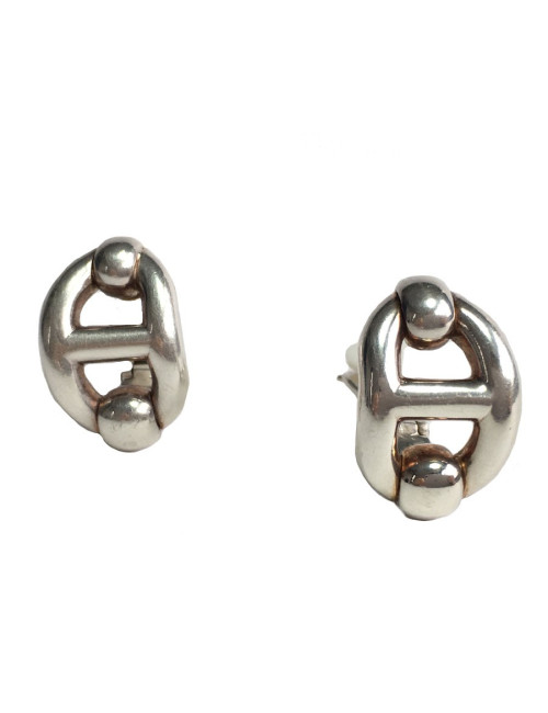 Boucles d'oreille clips HERMES en argent 925