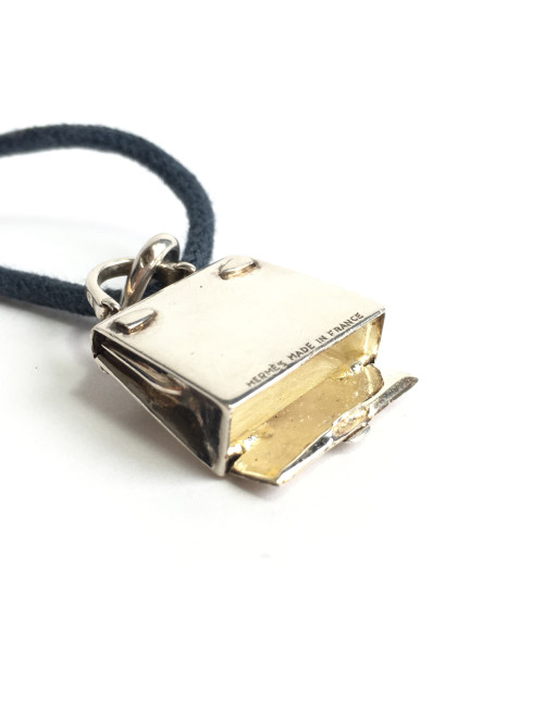 HERMES  'Kelly bag' amulet pendant in sterling silver