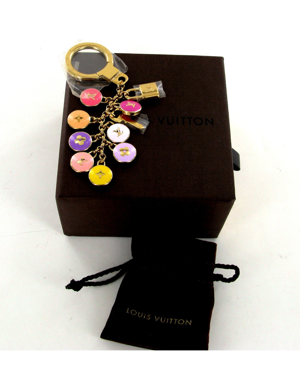 PORTE-CLEFS breloques MULTICOLORE et doré LOUIS VUITTON