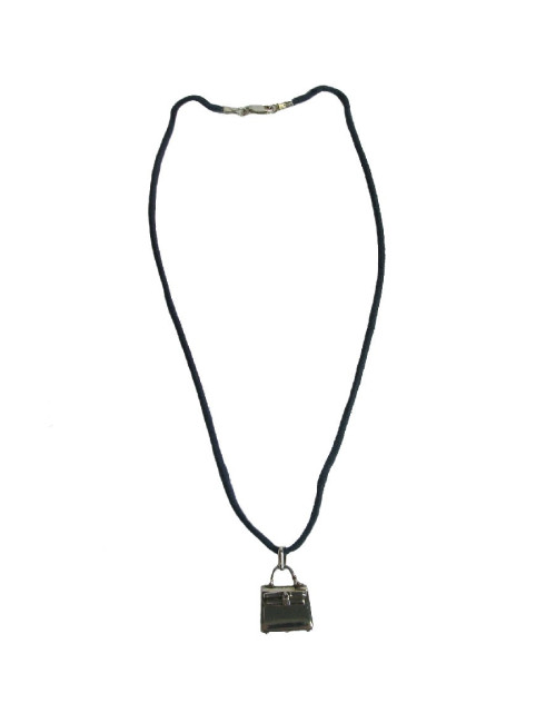 HERMES  'Kelly bag' amulet pendant in sterling silver