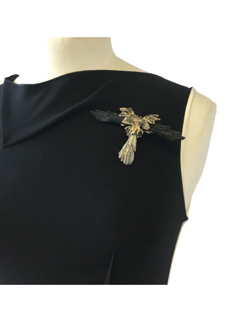 CHANEL 'Paris-Byzance' brooch in gold, silver and black metal