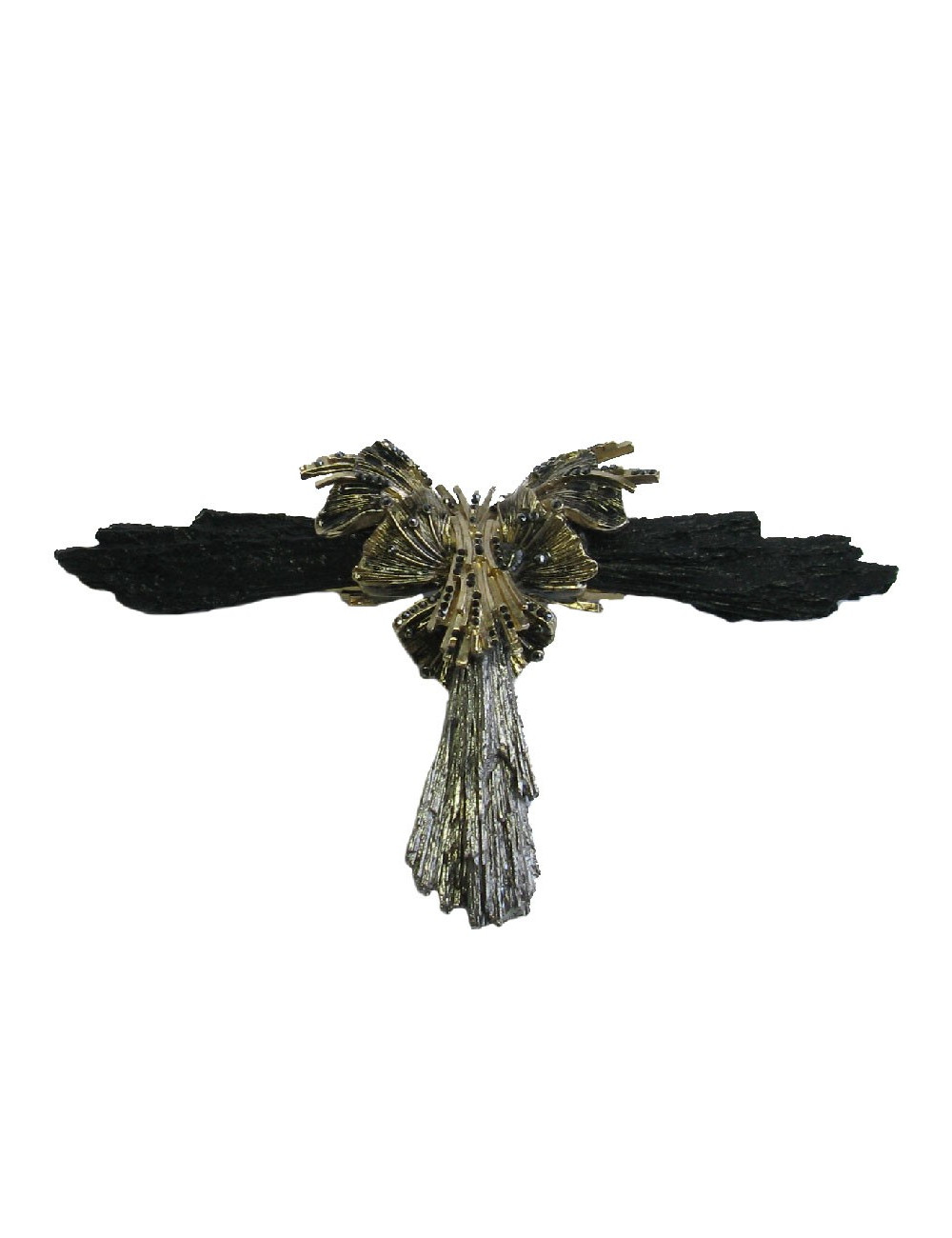 CHANEL 'Paris-Byzance' brooch in gold, silver and black metal