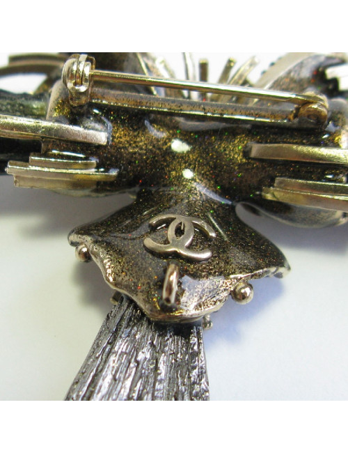 CHANEL 'Paris-Byzance' brooch in gold, silver and black metal