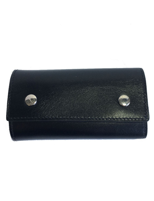 Porte-clefs HERMES en cuir box noir