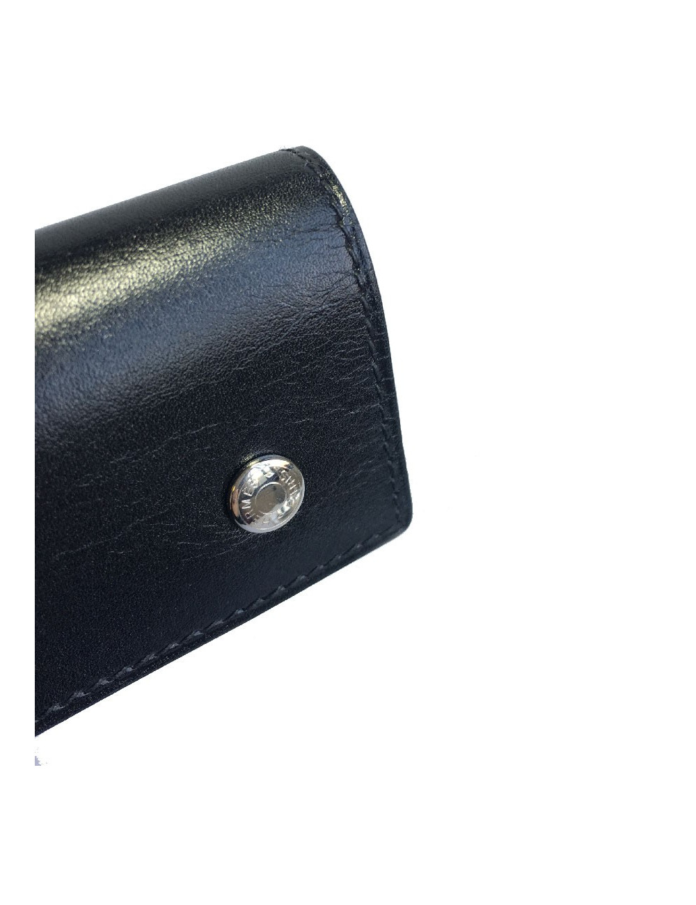 HERMES Key holder in black box leather