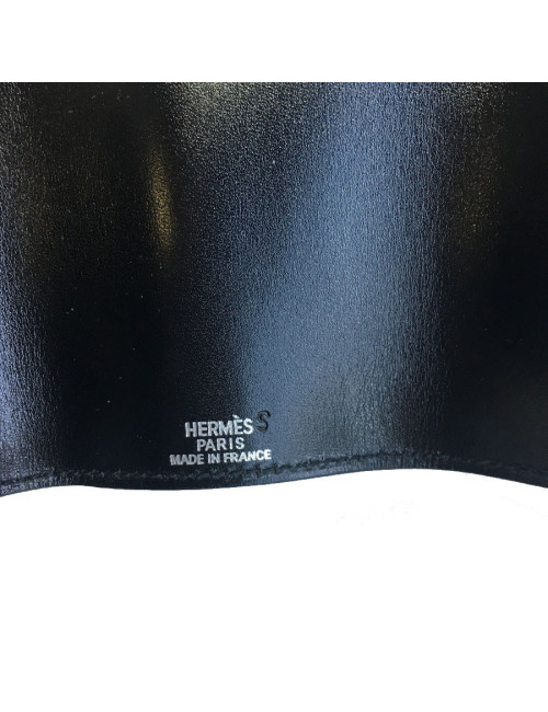 HERMES Key holder in black box leather