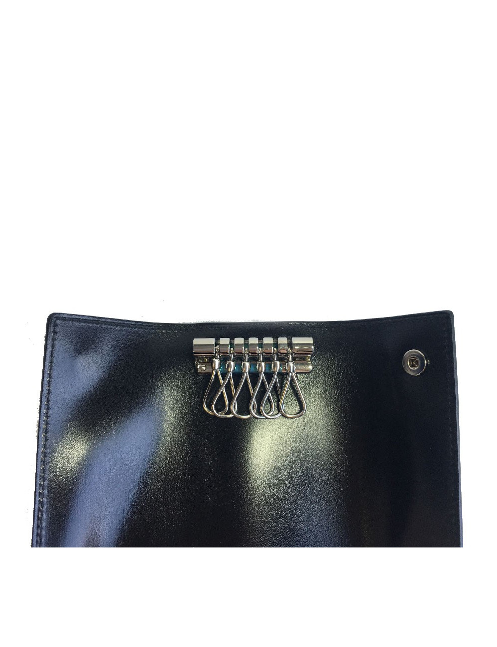 HERMES Key holder in black box leather