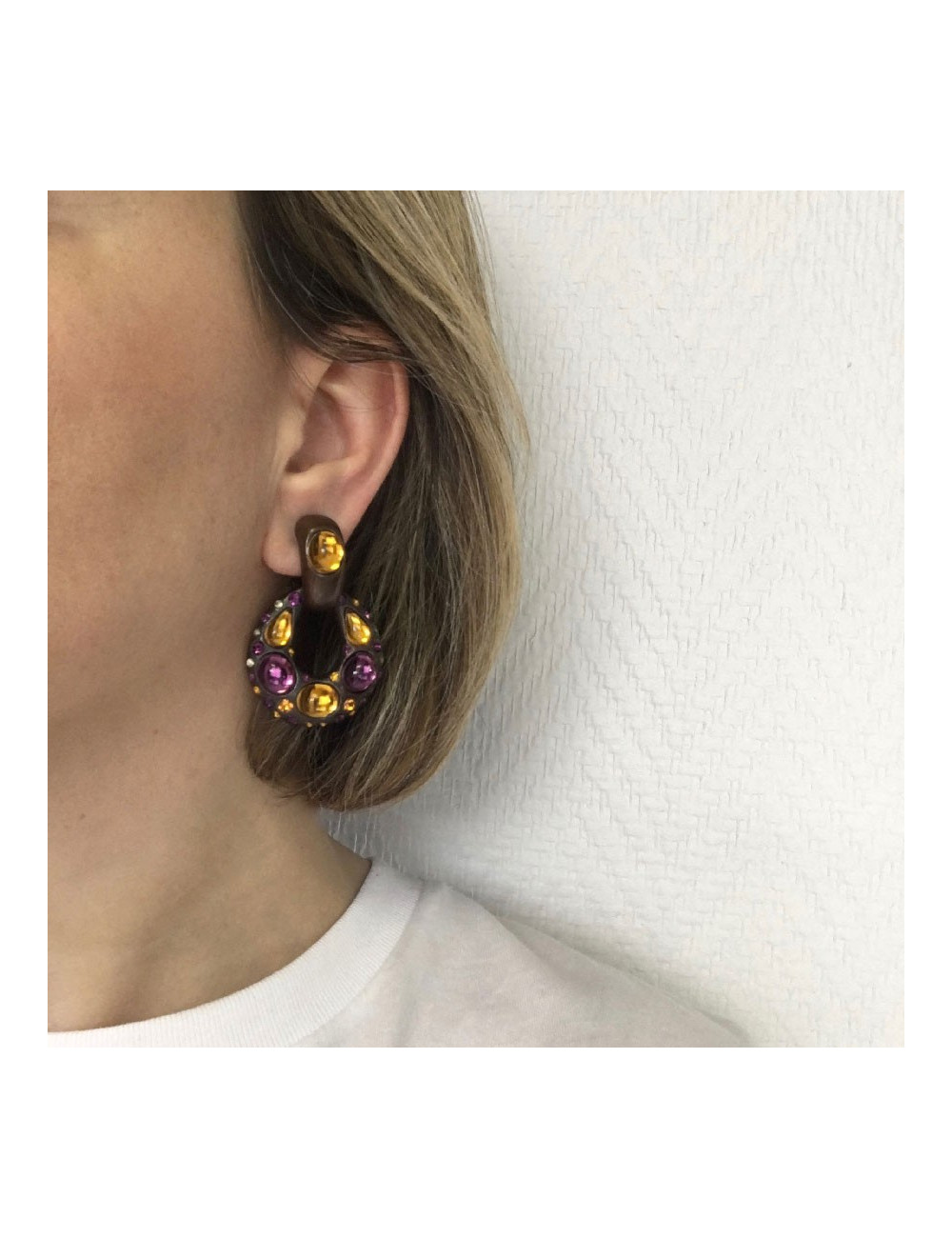 Boucles d'oreille clips YSL YVES SAINT LAURENT Vintage