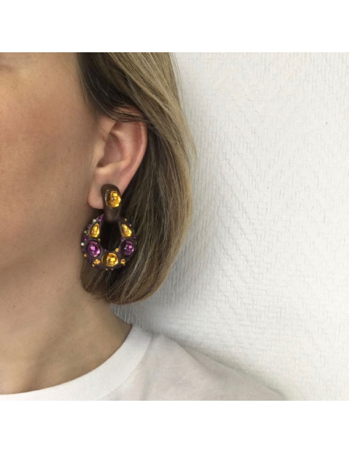 Boucles d'oreille clips YSL YVES SAINT LAURENT Vintage