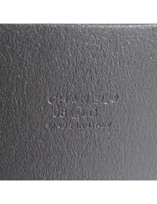 Ceinture CHANEL T 85 en cuir noir