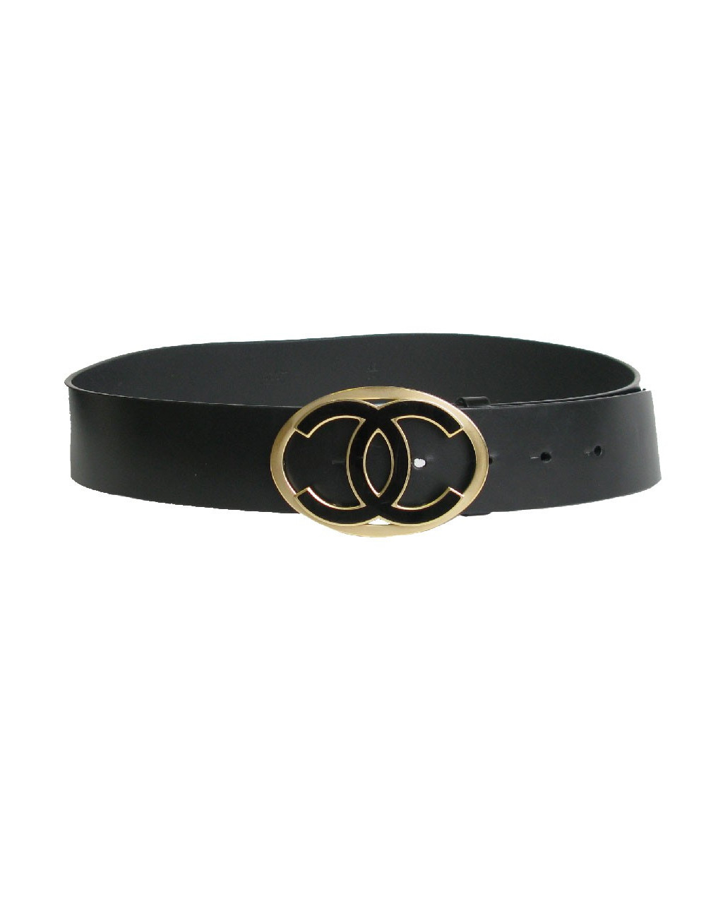 Ceinture CHANEL T 85 en cuir noir