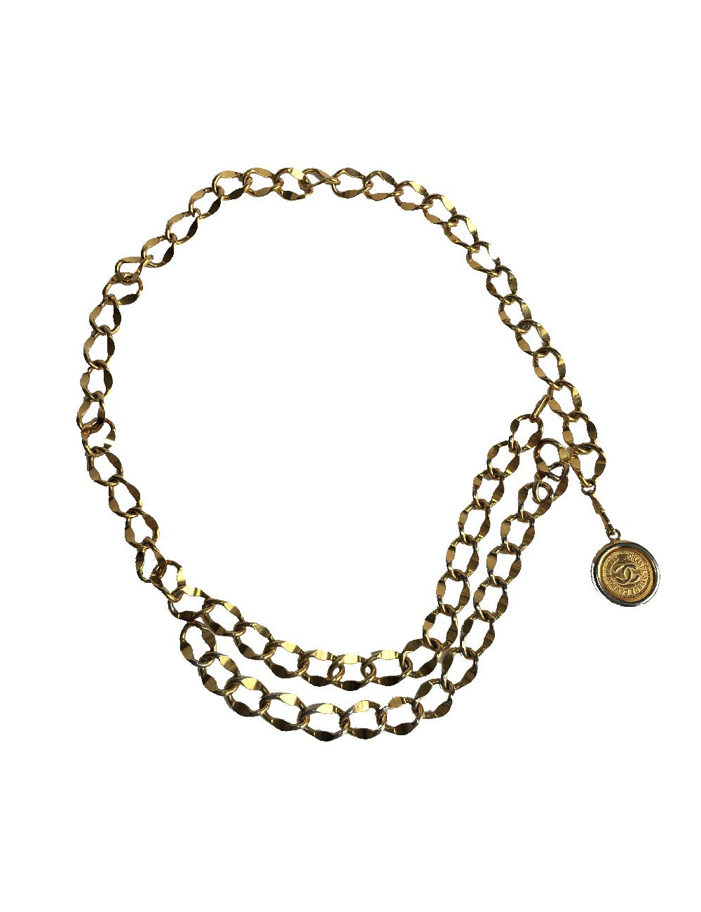 CHANEL belt in gold mesh chain vintage