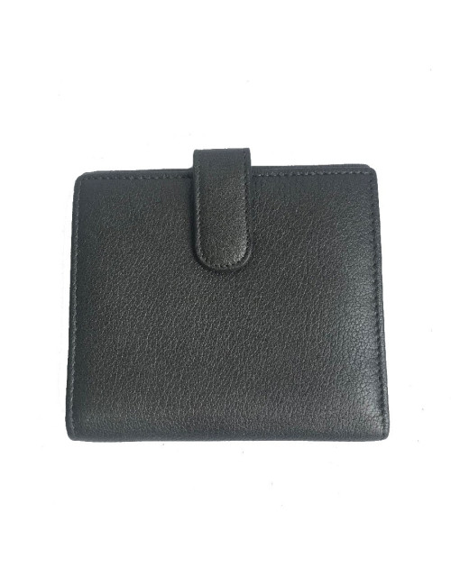 Porte monnaie CHANEL cuir grainé gris